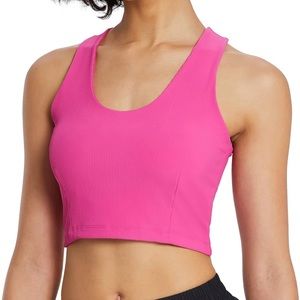 Baleaf Fuchsia Ribbed Cropped Tank Top, Size Medium